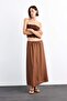 Linen Blend Relax Fit Elastic Waist Woven Midi Skirt G0437Ax25Sm - 2