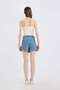 100% Cotton High Waist Jean Shorts Skirt E0563Ax25Sm - 6