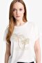 Crew Neck Stone Printed Short Sleeve T-Shirt F9593Ax25Au