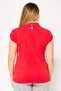 Women Sportswear Fit Brand Logo Short Sleeve Outdoor Polo Shirt, Red - 4