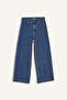 Culotte High-Waisted Cropped Fit Cropped Snow Washed Jeans E9160AX25AU - 8