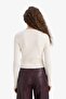 Regular Fit Crop Buttoned V-Neck Knitwear Cardigan A2076Ax25Wn - 6