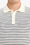 Buttoned Striped Knitwear Polo Shirt F2729Ax25Au - 8