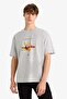 100% Cotton Boxy Fit Crew Neck Printed Short Sleeve T-Shirt F8567Ax25Hs - 3