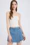 100% Cotton High Waist Jean Shorts Skirt E0563Ax25Sm - 3