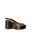 Leather Leopard Wedge Heeled Shoes - 3