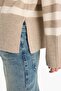Oversize Wide Fit Crew Neck Striped Knit Sweater F3889Ax25Wn - 5