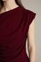 Fitted Basic Plain One-Shoulder Black Blouse F8993AX25SM - 4
