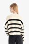 Oversized Wide Fit Crew Neck Striped Knitwear Sweater X4931Az25Wn - 6