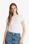 Fitted Crew Neck Ribbed Short Sleeve T-Shirt F9135Ax25Au - 3