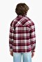 Oversize Wide Fit Polo Collar Checkered Long Sleeve Shirt for Boys F1435A825Au - 5