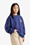 Oversize Wide Fit Crew Neck Printed Sweatshirt Girls F2250A825Au - 8