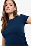 Fitted Crew Neck Ribbed Short Sleeve Basic T-Shirt E0288Ax25Au - 4