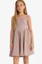 Crinkle Viscose Checkered Strap Dress for Girls F9671A825Hs - 4