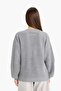 Oversize Wide Fit V-Neck Knitwear Sweater Z7135Az25Wn - 5
