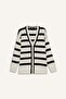 Regular Fit V Neck Striped Buttoned Tunic Knitwear Cardigan D2445Ax25Au - 7