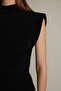 Fitted Stand Collar Sleeveless Midi Dress G0395Ax25Sm - 3
