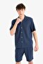 Relax Fit Polo Collar Linen Blended Short Sleeve Shirt D9882Ax25Au - 4