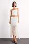 Elastic Waist Half Lining Lace Midi Skirt F8041Ax25Sm