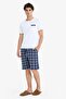 100% Cotton Regular Fit Pajama Set Short Sleeve Top Checkered Shorts E7158Ax25Hs - 2