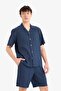 Relax Fit Polo Collar Linen Blended Short Sleeve Shirt D9882Ax25Au - 3