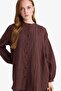 Relax Fit Crew Neck Seersucker Textured Long Sleeve Tunic D4145Ax25Au