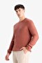 Standard Fit Regular Cut Crew Neck Textured Knitwear Sweater C8814Ax25Wn - 4