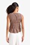 100% Cotton Slim Fit Narrow Cut Crew Neck Front Tie Textured Tank Top F8581Ax25Sm - 4