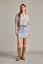 100% Cotton Embroidered Mini Jean Skirt F9551Ax25Sm