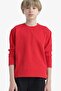 Crew Neck Basic Plain Long Sleeve School T-Shirt Boys K1686A625Au
