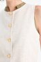 Fitted Crew Neck Linen Blend Buttoned Vest F6814Ax25Au - 5