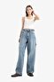 100% Cotton Carpenter Fit High Waist Long Leg Jean Trousers E7783Ax25Au - 4