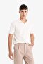 Regular Fit Polo Neck Textured Waffle Fabric Short Sleeve T-Shirt F0315AX25AU