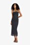 Bodycon Body-Hugging Square Neck Polka Dot Tulle Suspender Midi Dress F9258Ax25Sm - 3