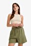 High Waist Elasticated Straight Leg Shorts F0487Ax25Sm - 6