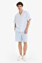 100% Linen Relax Fit Bermuda Shorts F4599Ax25Hs