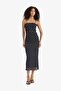 Bodycon Body-Hugging Square Neck Polka Dot Tulle Suspender Midi Dress F9258Ax25Sm - 4