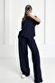 Women's Short Sleeve Summer Two Thread Combed Wide Leg Sweatpants Set