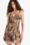 V-Neck Leopard Print Chiffon Strap Mini Dress F7946Ax25Sm - 4