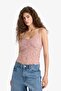 Slim Fit Slim Fit V Neck Lace Strap Tank Top F6005Ax25Hs - 6