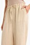 Wide Leg Linen Blend Elastic Waist Pants E1994Ax25Sm - 5