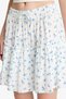 Floral High Waist Combed Cotton Lining Crinkle Viscose Mini Skirt F7223Ax25Hs - 5