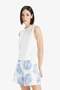 Regular Fit Crew Neck Brode Sleeveless Blouse F6316Ax25Sm - 4