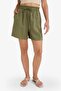 High Waist Elasticated Straight Leg Shorts F0487Ax25Sm - 7