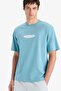100% Cotton Boxy Fit Crew Neck Printed Short Sleeve T-Shirt F6122Ax25Sm