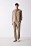 Relax Fit Linen Look Waist Tie Elastic Pocket Trousers E4790Ax25Sm