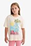 100% Cotton Relax Fit Crew Neck Printed Short Sleeve T-Shirt Girls E0353A825Sm - 3
