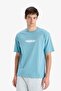 100% Cotton Boxy Fit Crew Neck Printed Short Sleeve T-Shirt F6122Ax25Sm - 4