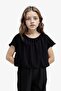 Round Neck Short Sleeve Black Blouse Girl Child E6855A825Sm - 4