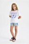 Elastic Waist Striped Shorts for Girls A2466A825Hs